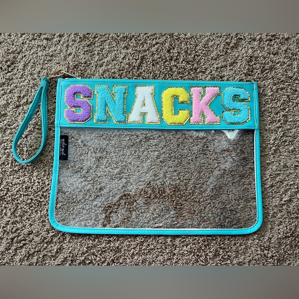 Girlie Girl Originals SNACKS Clear Slim Turquoise Bag